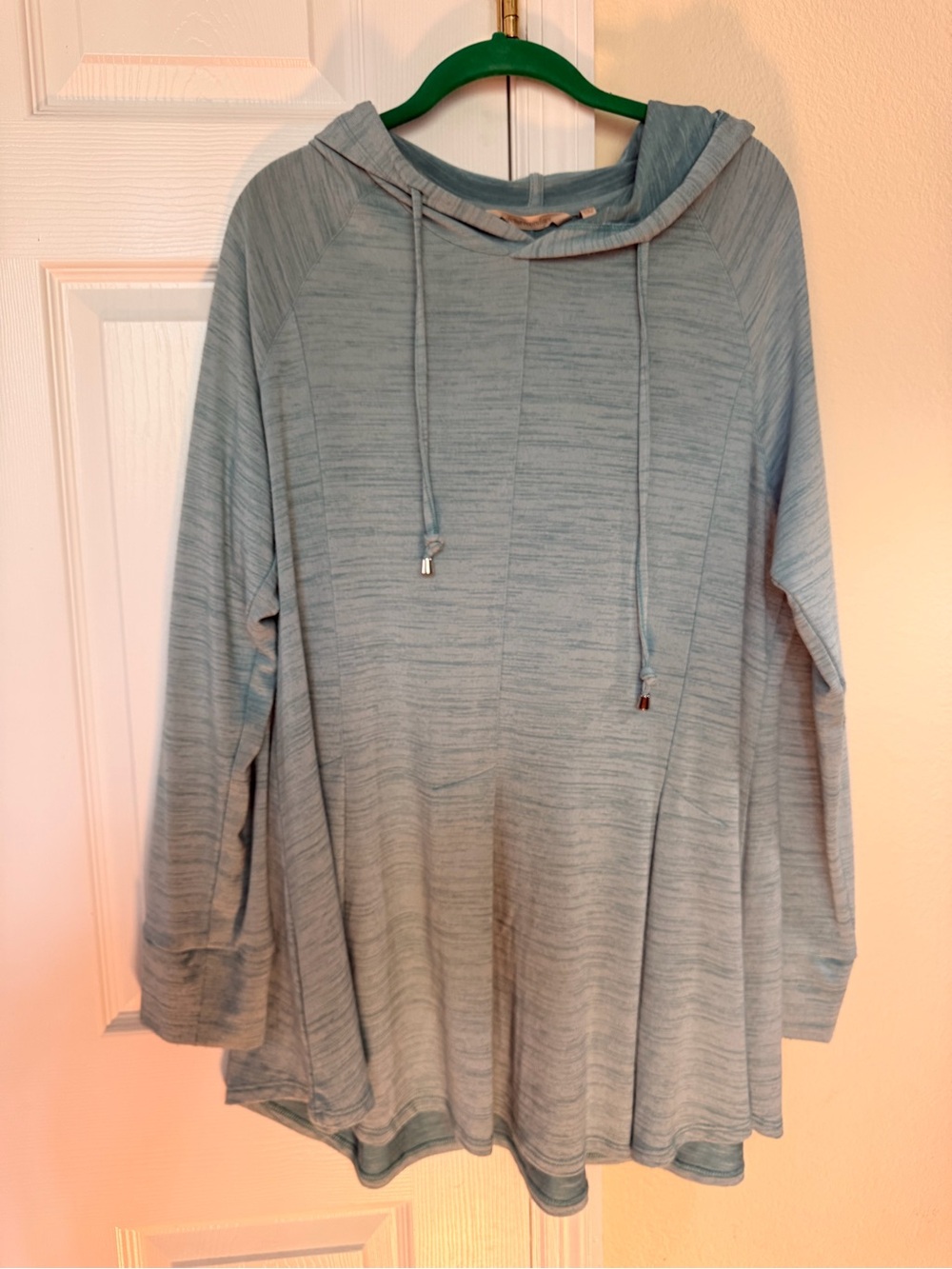 Soft Surroundings Light Blue Textured Hoodie Top — Size L